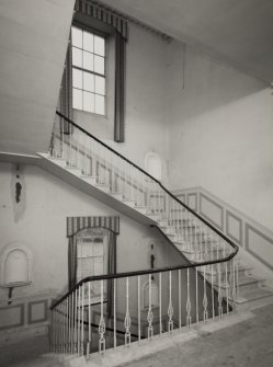 Interior.
View of main staircase at first floor level.