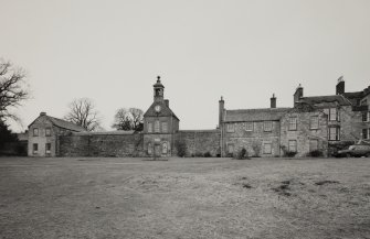 View of bell tower and stable block from S.