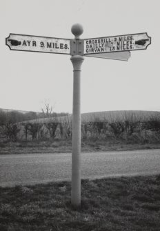 View of sign post at junction B 7045.