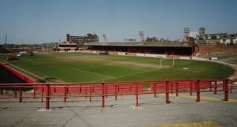 General view from S of football ground.
