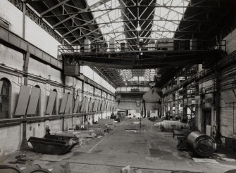 Packing Department: elevated view from W showing rolls being prepared for dispatch, and Marshall Fleming (of Motherwell) overhead crane installed in 1958