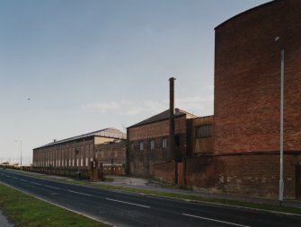 General view from NW of N side of works, including N facades of Foundry and Packing Department