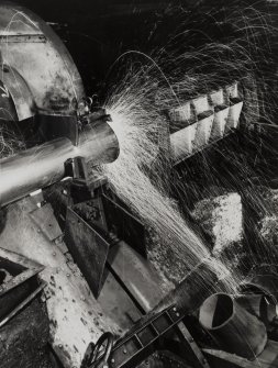 Interior.
View of rotary forge no 1 showing hot saw.