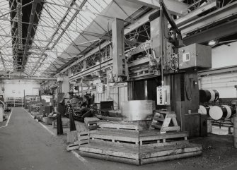 Motherwell, Craigneuk Street, Anderson Boyes
Machine Shop (Dept. 21, built 1954) : Interior view from east at east end of centre bay, showing Richards Vertical Boring machine, with a Herbert Turret Lathe visible beyond.  In the past, the factory manufactured Herbert Lathes under licence.