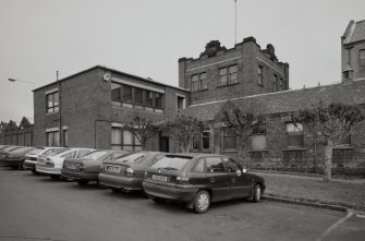 Motherwell, Craigneuk Street, Anderson Boyes
Exterior view from south west of new office building, built in 1962, and in background, The Tower, part of the original 1899 offices