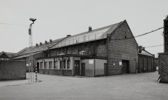 Motherwell, Craigneuk Street, Anderson Boyes
Exterior view from north north east of Maintenance building (foreground, built 1943), and in background, the east side of the Foundry (built in 1976)