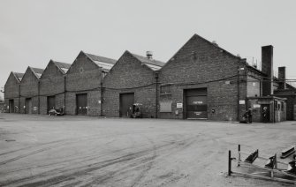 Motherwell, Craigneuk Street, Anderson Boyes
Exterior general view of detached block of new Machine Shops occupying east side of works (nearer lower bays built 1942, further bays built in 1962)