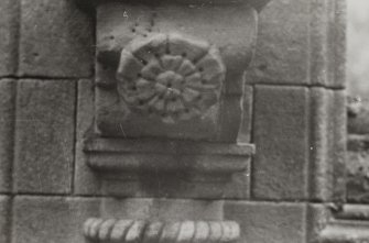 Detail of corbel similar to machicolation on tower.