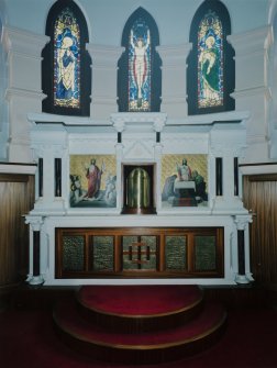 Interior. View of sanctuary including tabernacle