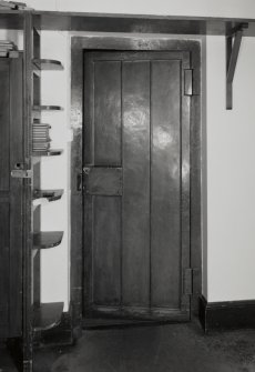 Detail of strongroom door in room off the business room
