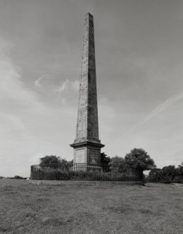 View from SE showing the form of obelisk and circular railed enclosure