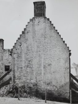 View of W gable in N range.