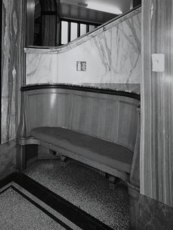 Interior. Ground floor. Foyer. Curved bench. Detail