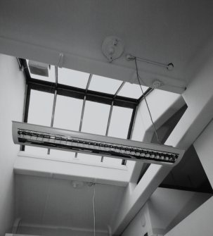 Interior. 3rd floor. Vitamin D sunlight room. Detail of cupola and pulley attachment points.