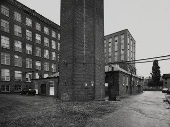 View of chimney base of former boiler house from Sw.