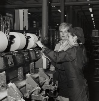 Interior.
Detail of weaving equipment.