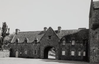 View of courtyard from W.