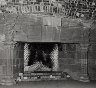 Interior.
Detail of fireplace in main hall.