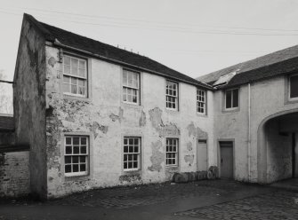 View of courtyard from NW