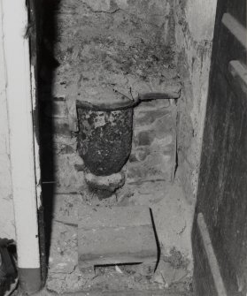 Interior, detail of dry earth toilet