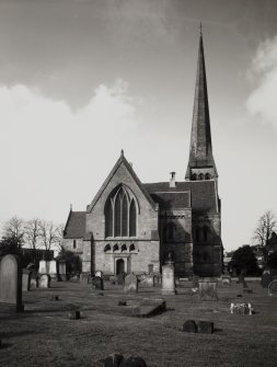 View of church and churchyard from S.