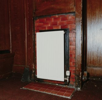 Interior.
Detail of fireplace in booth.