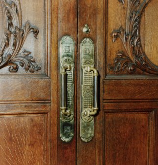 Interior.
Detail of door furniture on first floor landing.