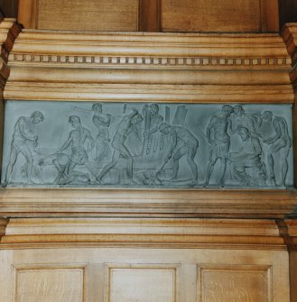 Interior.
Detail of section of frieze in Council Chamber.