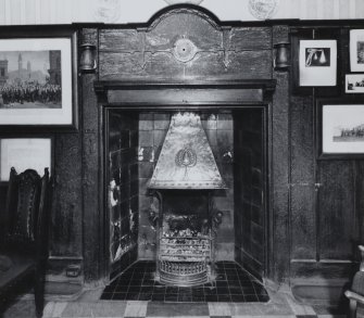 Interior.
Detail of fireplace in public bar.