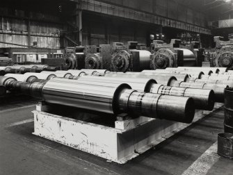 Interior.
View of stocks of rolls for tempering mills.