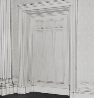 Interior.
Detail of door on E of corridor.