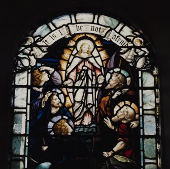 Interior.
Detail of stained glass window.