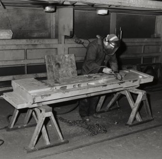 View of new casting undergoing finishing in finishing area