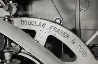 Detail of belt-driven pillar drill made in the works by Fraser's of Arbroath.