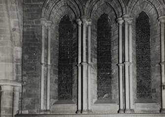 Interior.
View of lancet windows in N side of chancel.