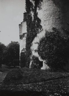 Detail of base of S elevation's E tower.