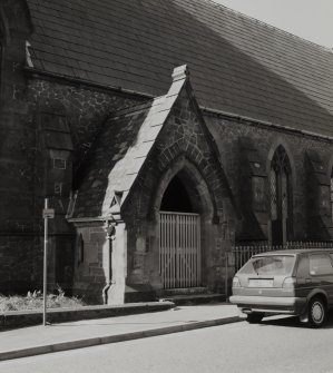 Detail of side entrance porch from SE.