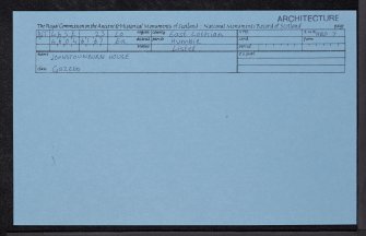 Johnstounburn House, NT46SE 23, Ordnance Survey index card, Recto