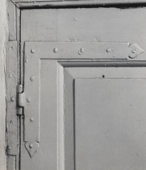 Interior.
Detail showing L shaped hinge on first floor of long gallery.