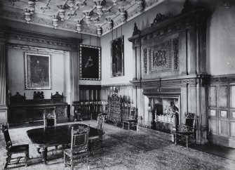 Interior, view of dining room.
