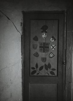 Interior.
Detail of painted door in turret.