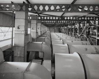 Drum Room:  interior general view from ESE of odd-numbered rotating maltings drums