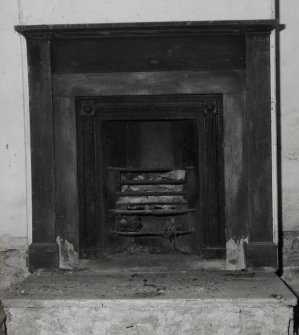 Interior.
Detail of fireplace in library on ground floor.