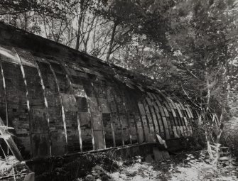 View of greenhouse on N wall from SW.