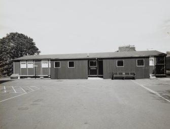 View of temporary building from SW.