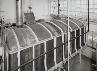 Interior.
Detail of Worts Receiver No.1 (converted from brewery hotback copper vessel), situated below and to W side of Still House No. 2, at intermediate level.