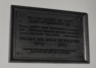 Interior.
Detail of 2nd World War memorial plaque.