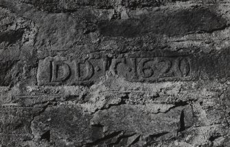 Detail of date stone on steading block.