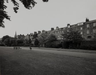 General view of SW end of Old Town walls and the rear of Bridge Street from SW.