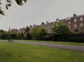 General view of SW end of Old Town walls and the rear of Bridge Street from SW.